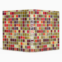 Colourful Small Bathroom Tiling Background 3 Ring Binder