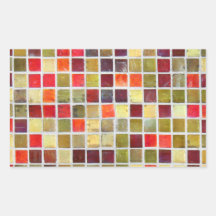 Colourful Small Bathroom Tiling Background Rectangle Sticker