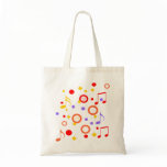 Colourful Smileys and Music Notes Tote Bag