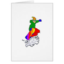 Colourful Snowboarder Greeting Cards