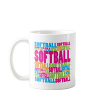Colourful Softball Mugs