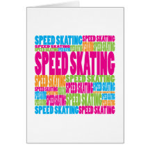 Colourful Speed Skating Greeting Card