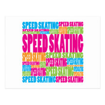Colourful Speed Skating Postcard