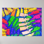 Colourful Spine Art Poster (Horizontal)
