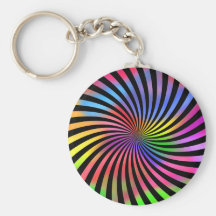 Colourful Spiral Design: Keychains