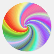 Colourful Spiral Fractal Stickers