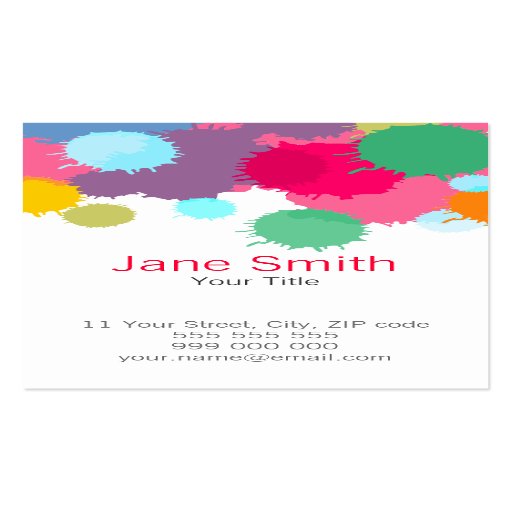 Colourful Splash business card