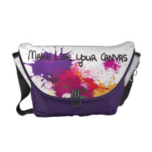 Colourful Splash Make Life Your Canvas Messenger Bag