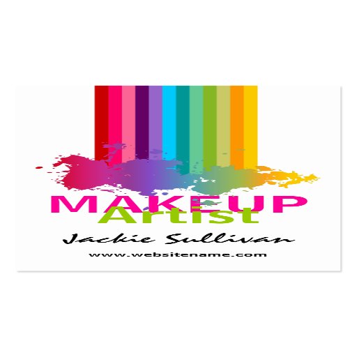 Colourful Splash Makeup Artist Business Cards