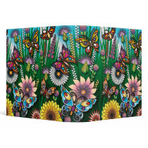colourful spring butterfly garden vinyl binders