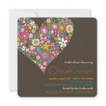 Colourful Spring Flowers Heart Bridal Shower Invit
