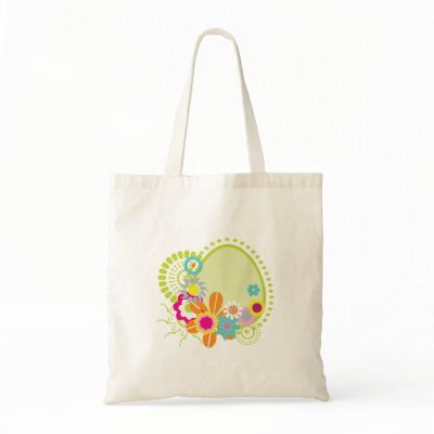 colourful spring flowers vector canvas bag by doonidesigns