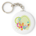 colourful spring flowers vector key chain