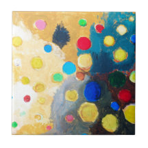 >Colourful Sprites (abstract naive painting) Tile