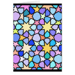 Colourful Stain glass effect Stars Pattern Greeting Card