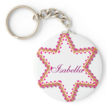 Colourful star of David design for Bat Mitzvah Key Chain