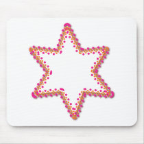 Colourful star of David design for Bat Mitzvah Mouse Pad