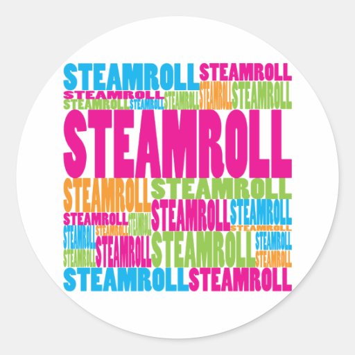 Colourful Steamroll Round Sticker