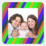 Colourful Stripes/Photo Square Stickers