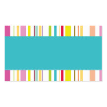 Colourful Stripes, Teal Business Card