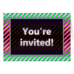 Colourful Stripes You're Invited Purple Dark Cards