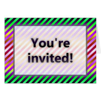 Colourful Stripes You're Invited Purple Light cards
