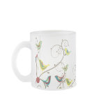 Colourful Summer Bird and Swirl Mug