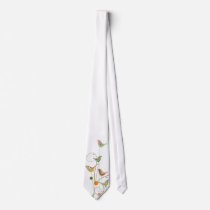 Colourful Summer Bird and Swirls *02 Custom Tie