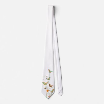 Colourful Summer Bird and Swirls *02 Custom Tie by fat_fa_tin