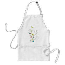 Colourful Summer Bird and Swirls Apron