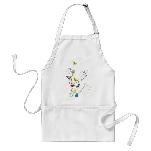 Colourful Summer Bird and Swirls Apron