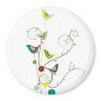Colourful Summer Bird and Swirls Magnet