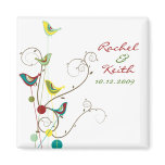 Colourful Summer Bird and Swirls Save-the-Date