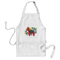 Colourful Swedish Dala Horse Aprons