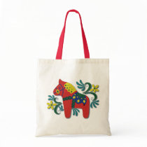 Colourful Swedish Dala Horse Tote Bag