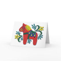 Colourful Swedish Dala Horse - Blank Inside