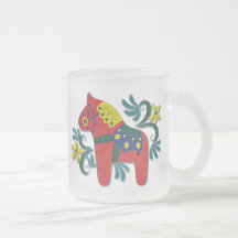 Colourful Swedish Dala Horse Coffee Mug
