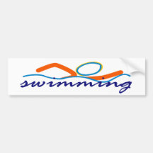 Colourful Swim Symbol Bumper Stickers