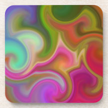 Colourful Swirl Abstract Drink Coaster