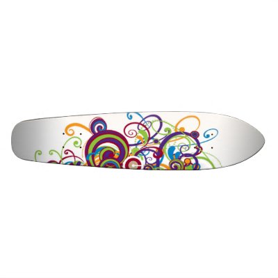 Colourful Swirl Skateboard Oldschool by kinggraphx