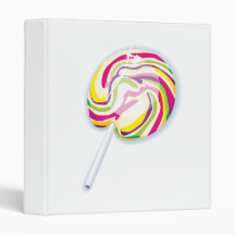 colourful swirly lollipop binder