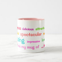 Colourful Tea Adjectives Mug