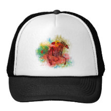Colourful Thoroughbred in Typography Hat