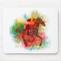Colourful Thoroughbred in Typography Mousepads