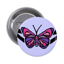 Colourful tribal butterfly button