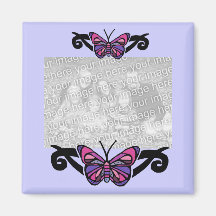 Colourful tribal  butterfly template magnet