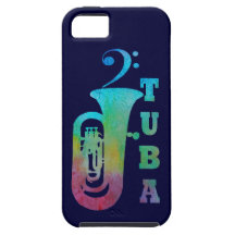 Colourful Tuba with Bass Clef
