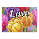 Colourful Tulips Flowers Painting Art - Multi cards
