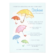 Colourful Umbrellas Bridal Shower Invitation