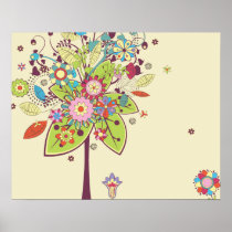 colourful vector flower tree bliss.ai print
